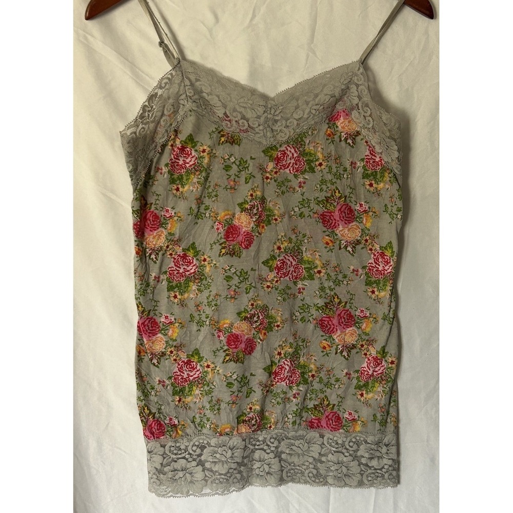 Women's One Step Up Floral Lace Tank Top Y2K Camisole Size M Flirty Girlie